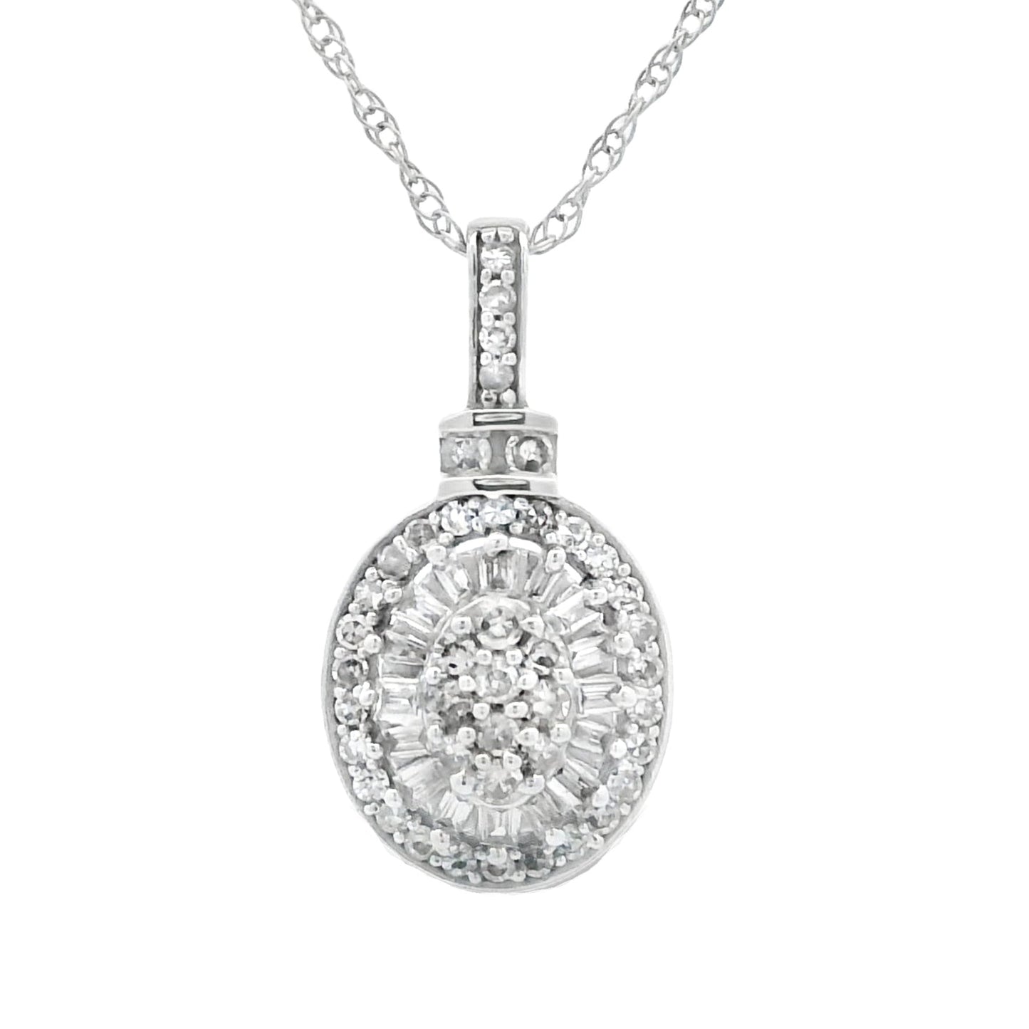 Colgantes de moda de diamante de 0,25 ct Oro blanco de 10 KT
