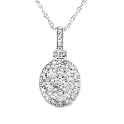 Colgantes de moda de diamante de 0,25 ct Oro blanco de 10 KT