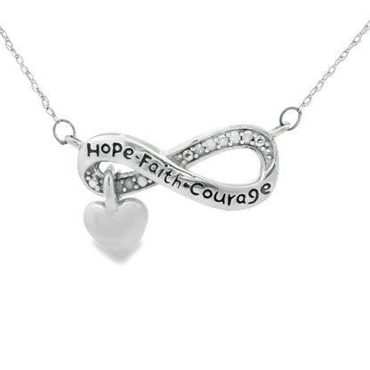 Colgante religioso de cruz con diamante de .04ct de plata de ley