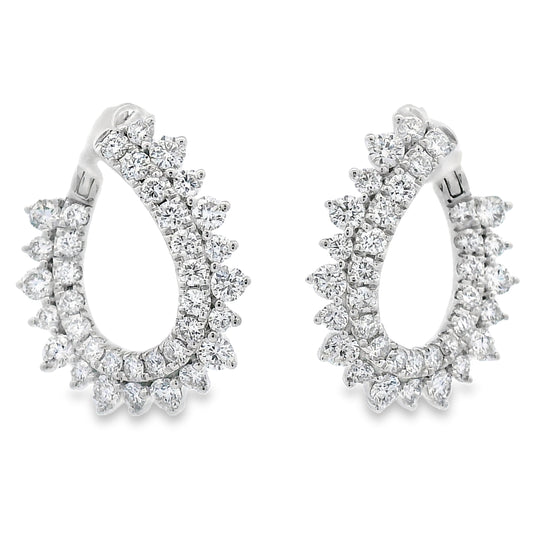 Pendientes de aro de oro blanco de 14kt con diamantes cultivados en laboratorio de 1,50 ct