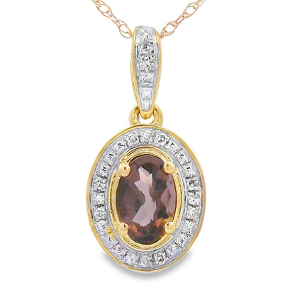 Colgantes de moda de cuarzo y diamantes de .44 ct en oro amarillo de 10 kt