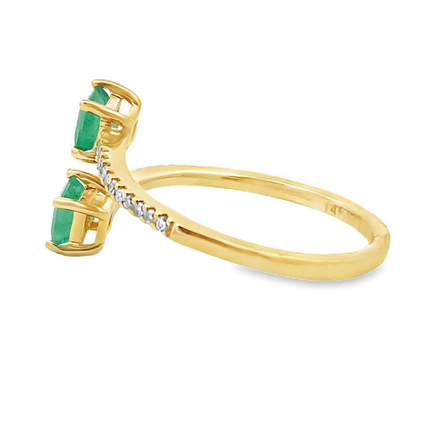 Anillo de diamante esmeralda de 0,47 ct, oro amarillo de 14 kt