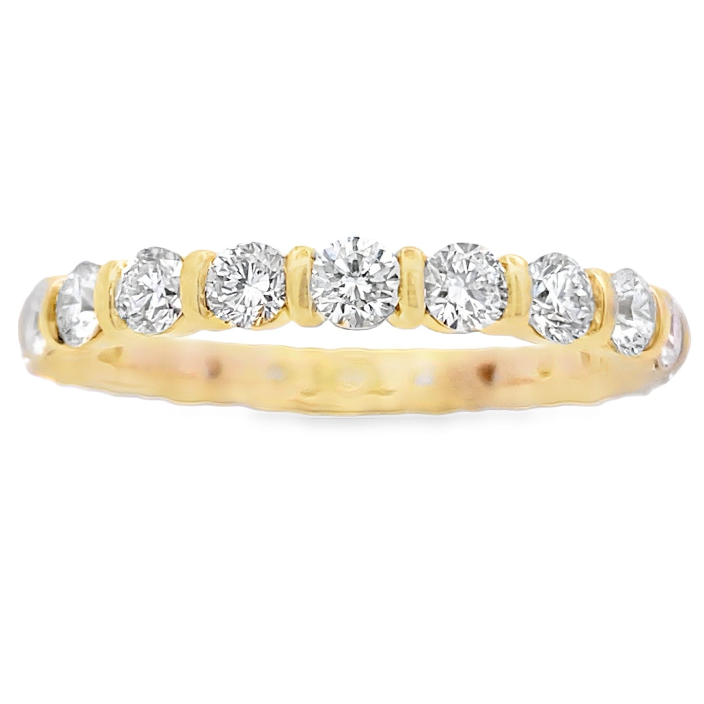 Anillo de boda con diamantes cultivados en laboratorio de oro amarillo de 14 kt