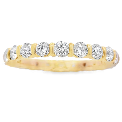 Anillo de boda con diamantes cultivados en laboratorio de oro amarillo de 14 kt