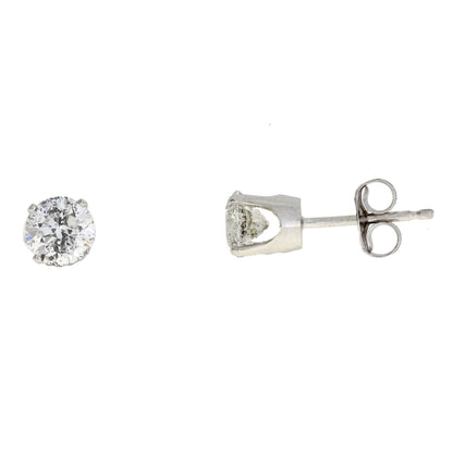 Pendientes de tuerca de diamante de 1,00 ct Oro blanco de 14 KT