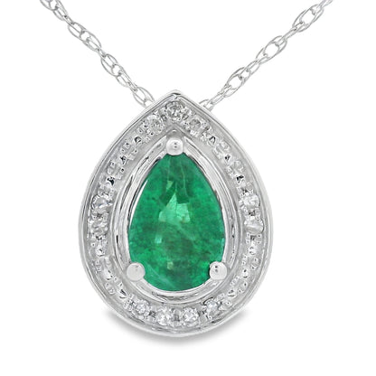 Colgantes de moda de diamante esmeralda de 0,41 ct Oro blanco de 10 qt