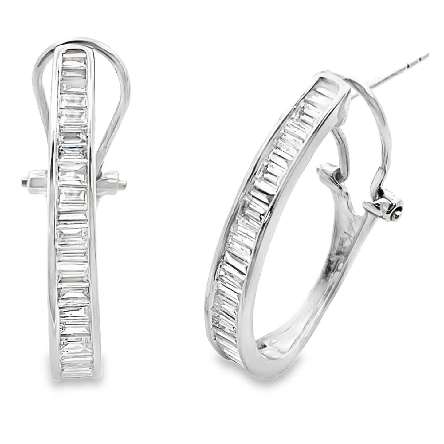 Pendientes de aro de oro blanco de 14 quilates con diamantes cultivados en laboratorio de 1,00 ct