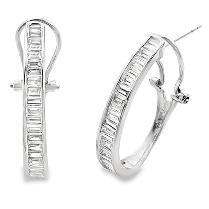 Pendientes de aro de oro blanco de 14 quilates con diamantes cultivados en laboratorio de 1,00 ct