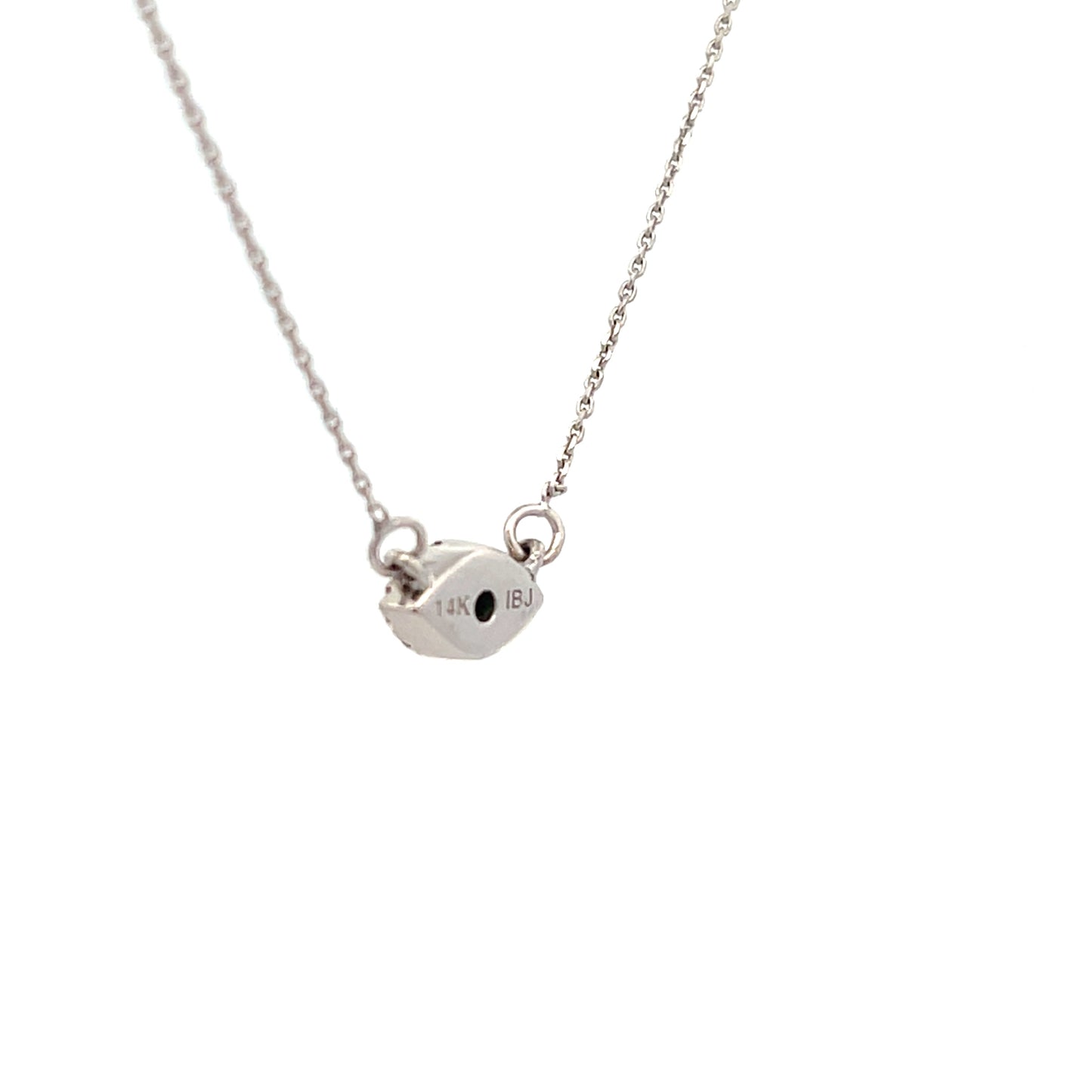 Colgantes de moda de esmeralda y diamante de .12 ct de oro blanco de 14 kt