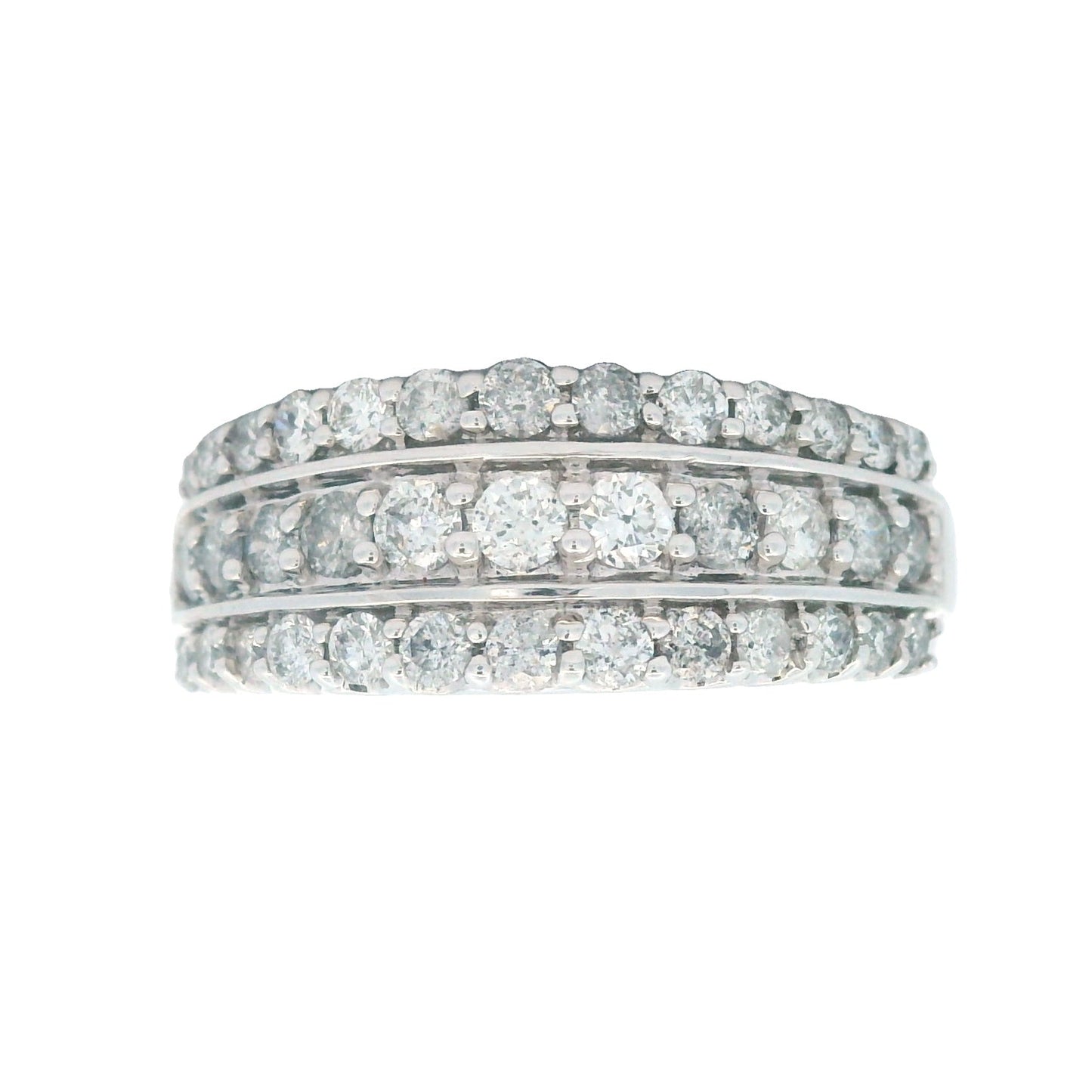 Anillo de boda con diamantes de 1,00 ct en oro blanco de 10 qt