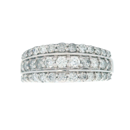 Anillo de boda con diamantes de 1,00 ct en oro blanco de 10 qt