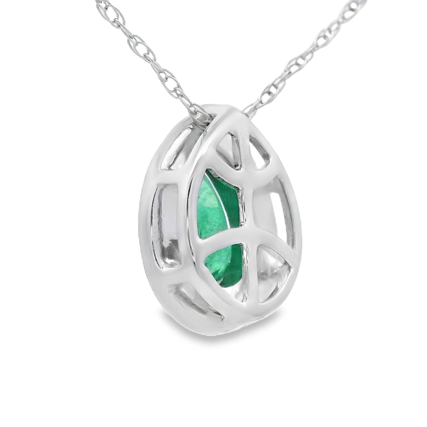 Colgantes de moda de diamante esmeralda de 0,41 ct Oro blanco de 10 qt
