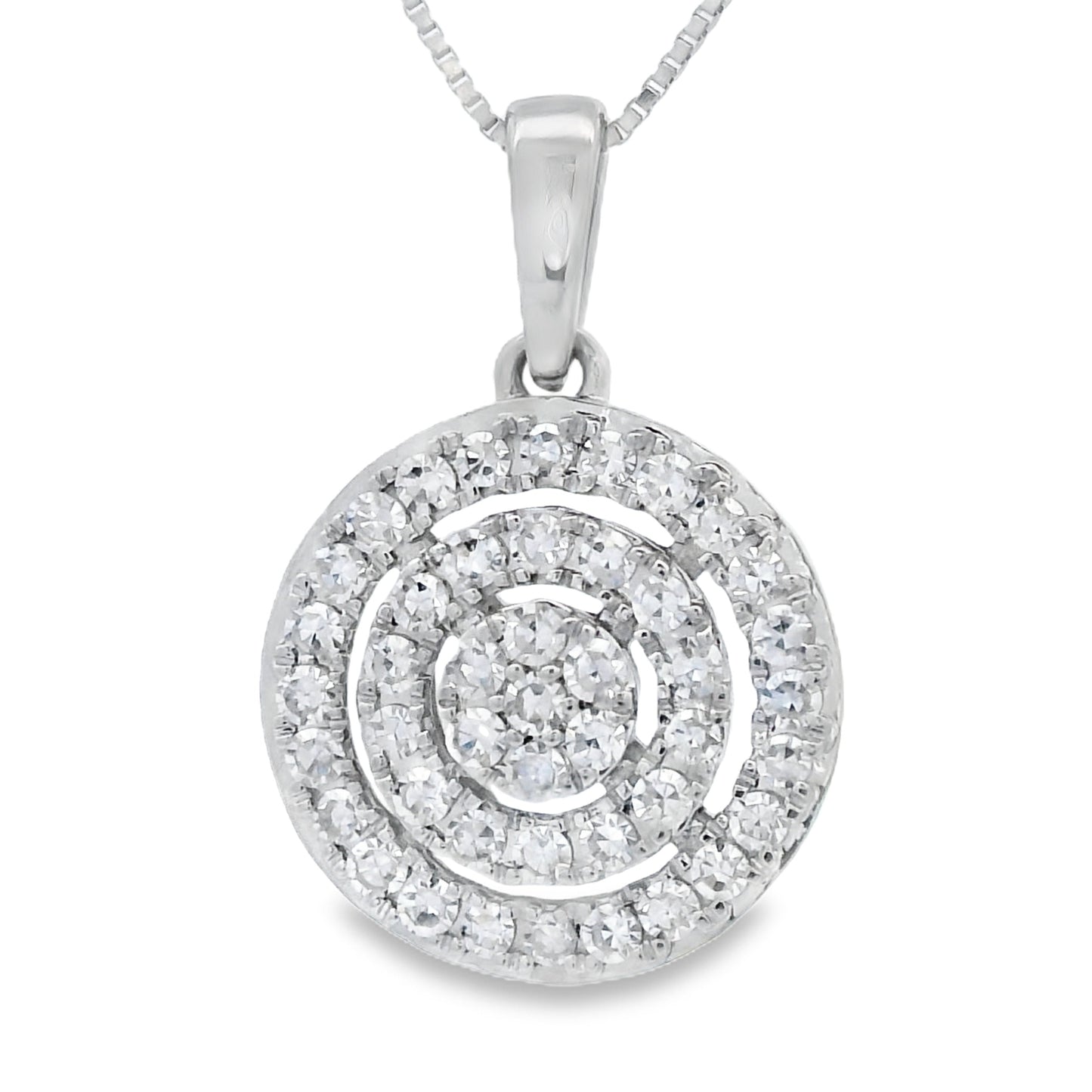 Colgantes de moda con diamantes cultivados en laboratorio, oro blanco de 14 quilates