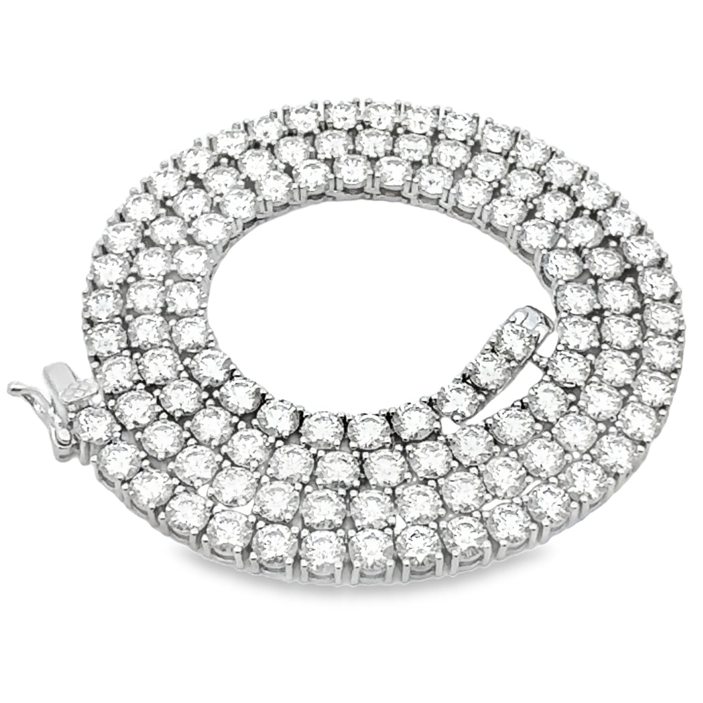 Collar de tenis de moissanita de 39,98 ct en plata de ley