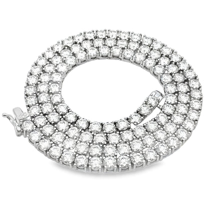 Collar de tenis de moissanita de 39,98 ct en plata de ley
