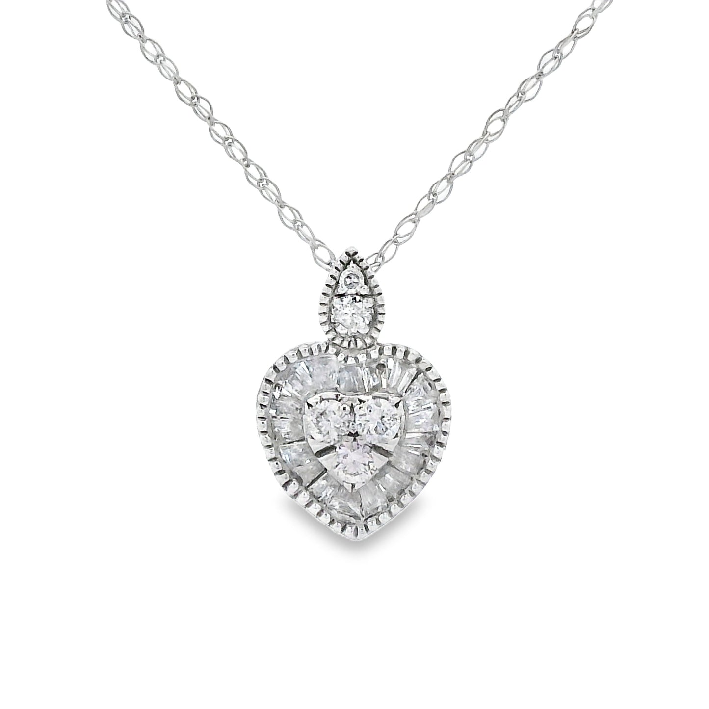 Colgantes de moda con diamante de .31 ct en oro blanco de 14 K