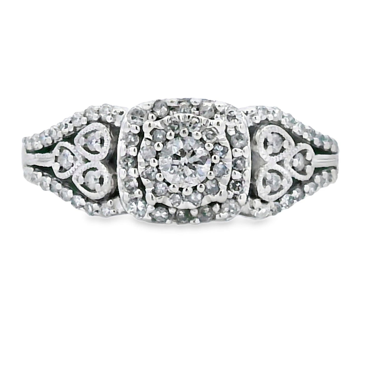 Anillo de Diamante de 0.50ct Oro Blanco de 10KT