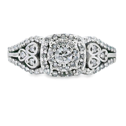 Anillo de Diamante de 0.50ct Oro Blanco de 10KT