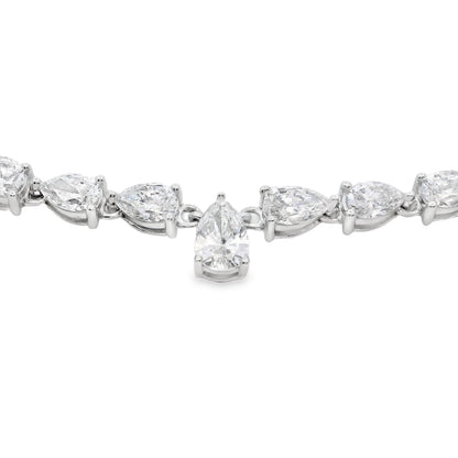 Pulsera de tenis de oro blanco de 14 K con diamantes cultivados en laboratorio de 15,00 ct