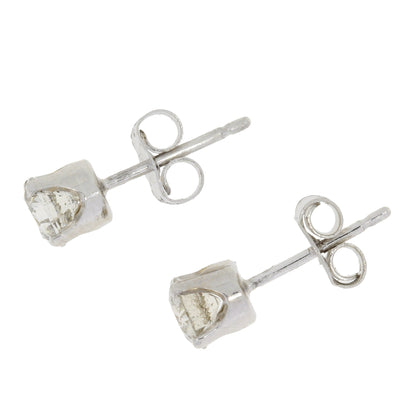 Pendientes de tuerca de diamante de 0,75 ct, oro blanco de 14 K