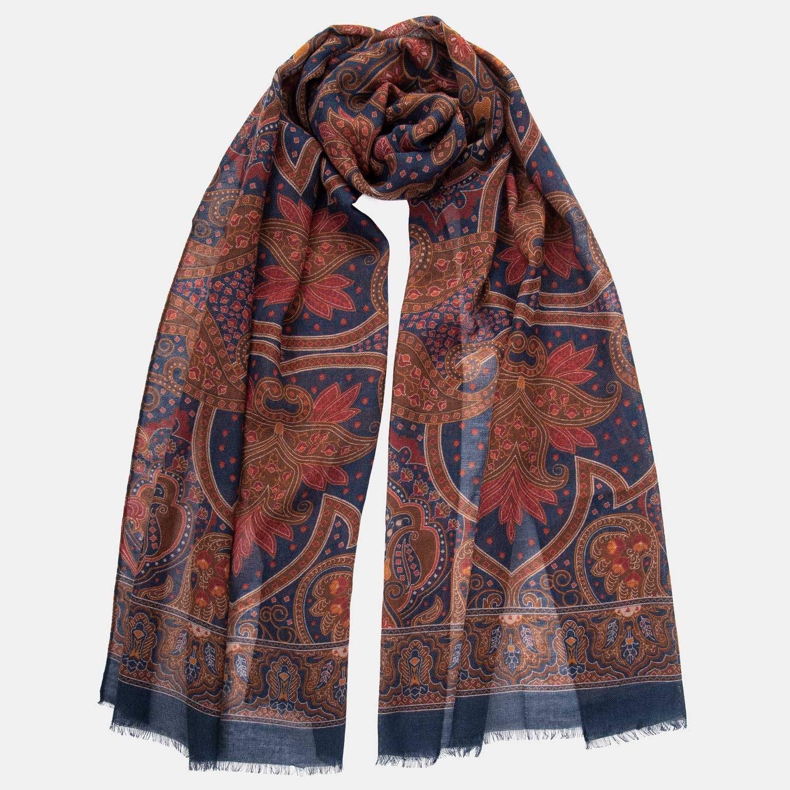 Uffizi - Wool Scarf - Indigo Blue - My Men's Shop