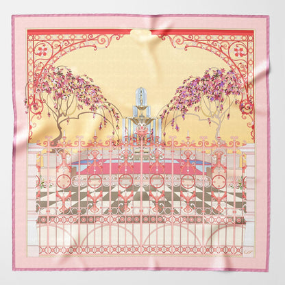 Garden of Dreams - Silk Foulard - Pink