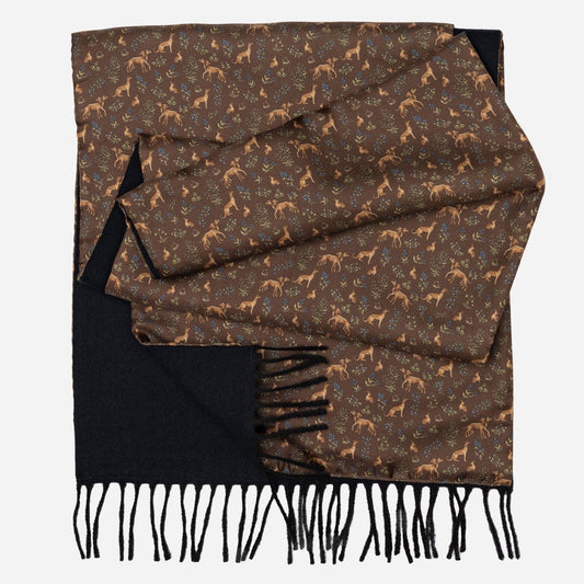 Canis Romanus - Wool Backed Silk Scarf - Oak - My Men's Shop