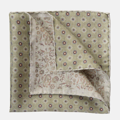 Pascal - Double Sided Silk Pocket Square - Sage Green