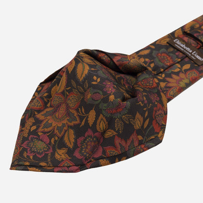 Calvino - Printed Madder Silk Tie - Black