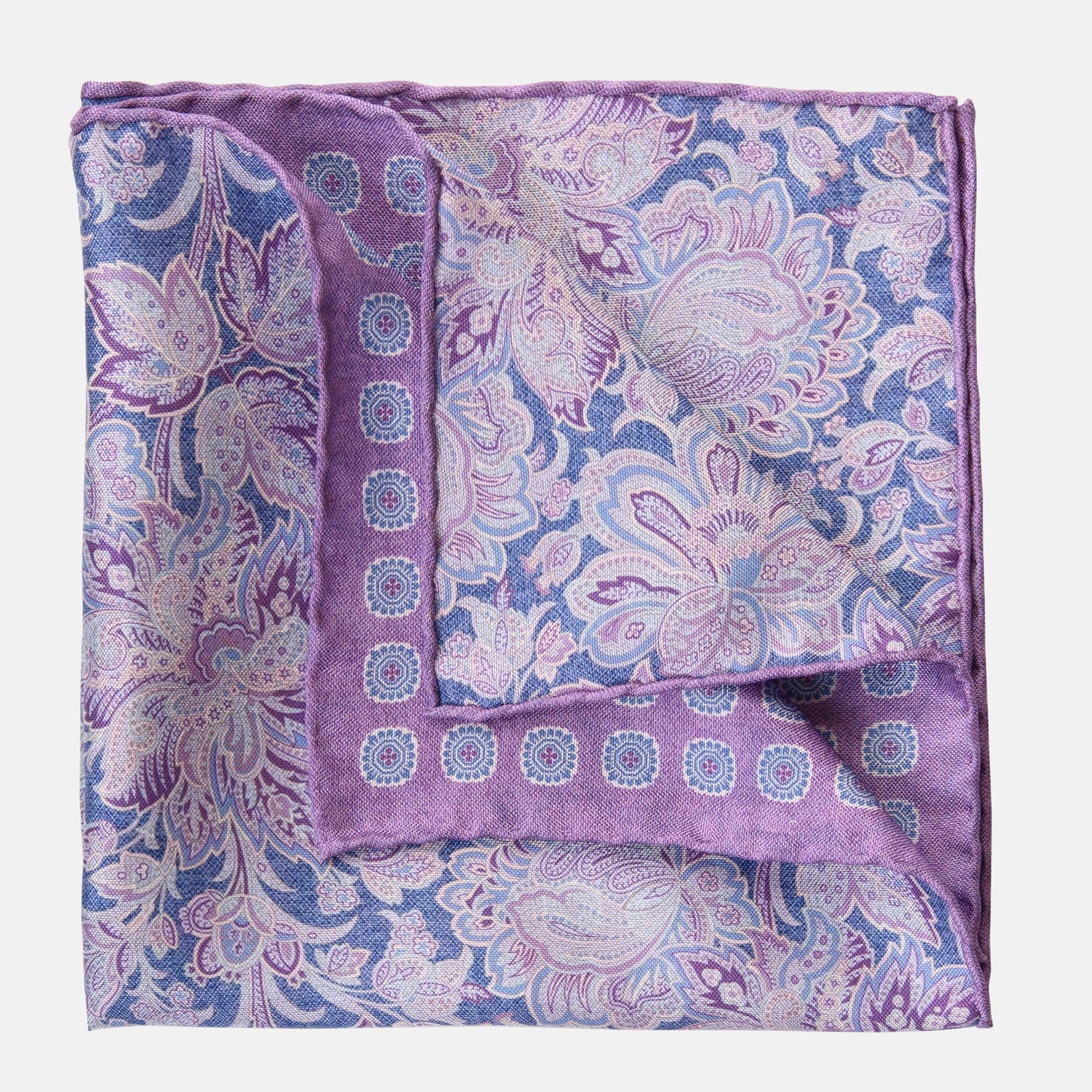 Assisi - Double Sided Silk Pocket Square - Lavender - My Men's Shop