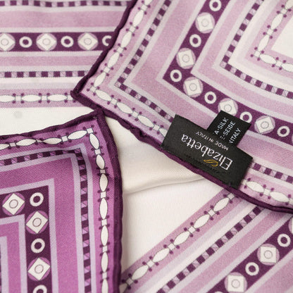 Verona - Silk Neckerchief - White & Lilac - My Men's Shop