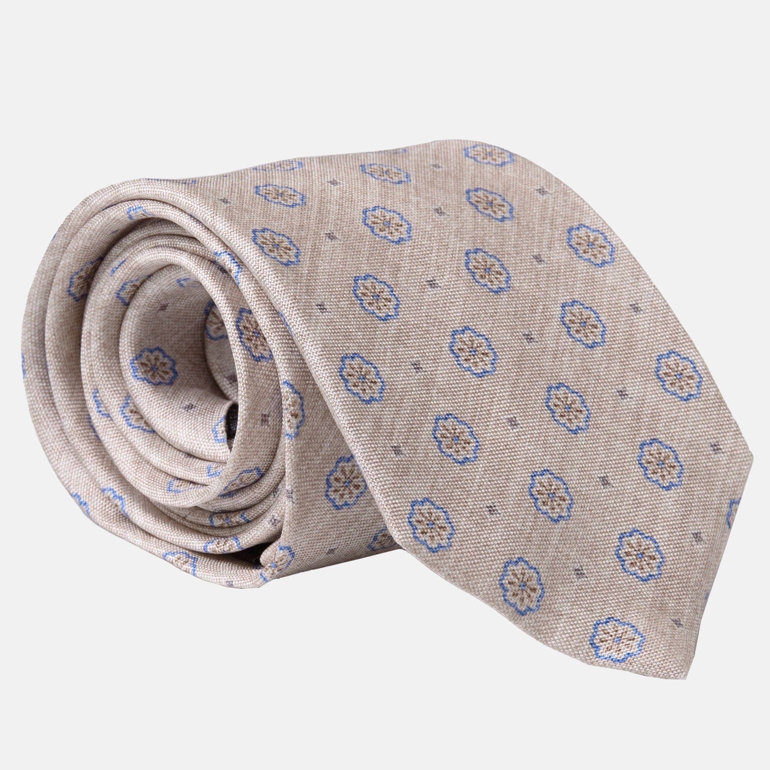 Antinori - Printed Silk Tie - Beige - My Men's Shop