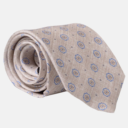 Antinori - Printed Silk Tie - Beige - My Men's Shop