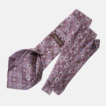 Mantova - Printed Silk Tie - Burgundy Plum - My Men's Shop