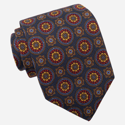 La Vigna - Printed Wool & Silk Tie - Navy - My Men's Shop