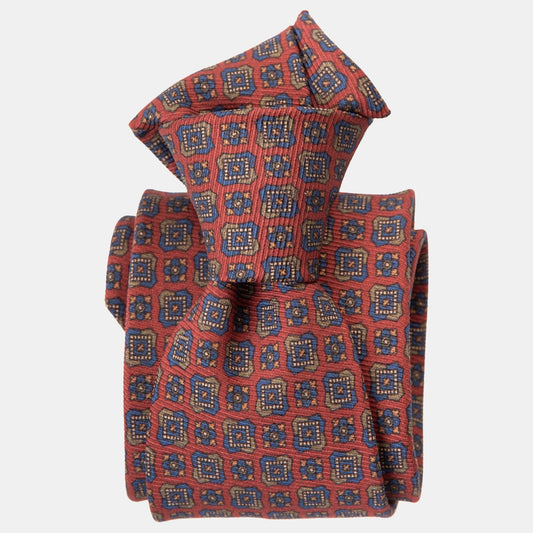 Parma - Printed Madder Silk Tie - Barn Red - My Men's Shop
