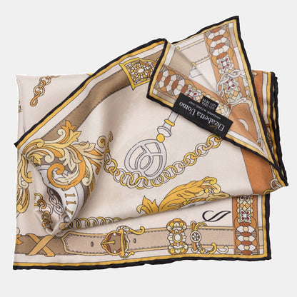 Like Clockwork - Silk Pocket Square - Beige - My Men's Shop
