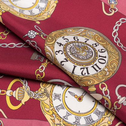 Like Clockwork - Silk Pocket Square - Cerise - My Men's Shop