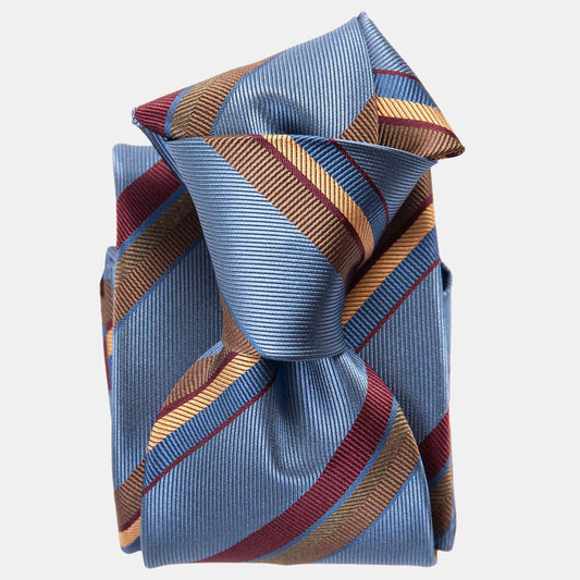 Battisti - Silk Jacquard Tie - Steel Blue - My Men's Shop