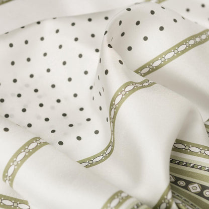 Verona - Silk Neckerchief - White & Sage - My Men's Shop