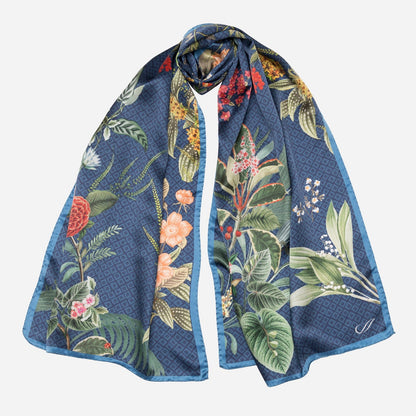 Sara - Long Silk Scarf - Blue - My Men's Shop