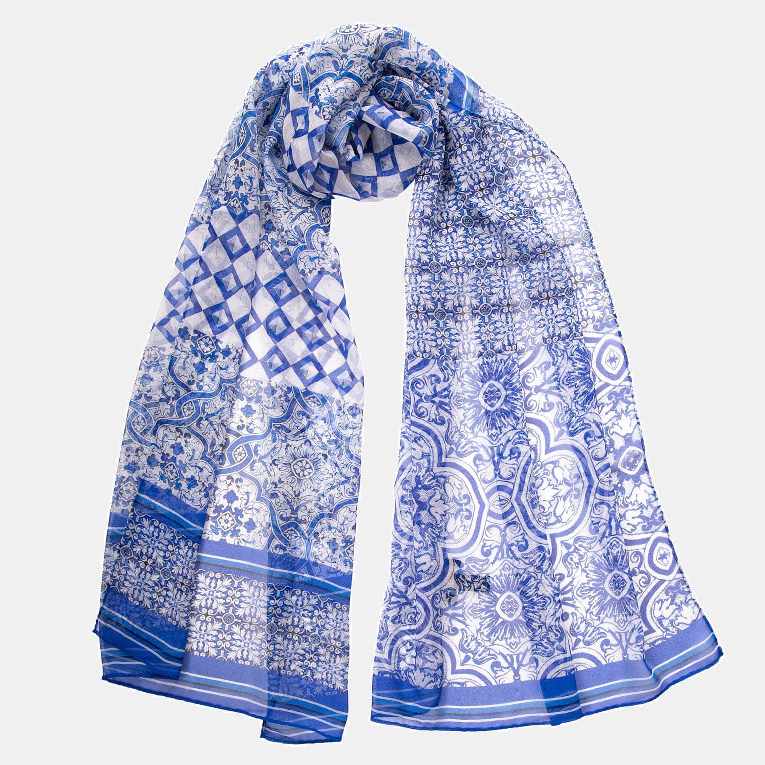 Miramar - Long Silk Scarf - Blue - My Men's Shop