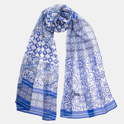 Miramar - Long Silk Scarf - Blue - My Men's Shop