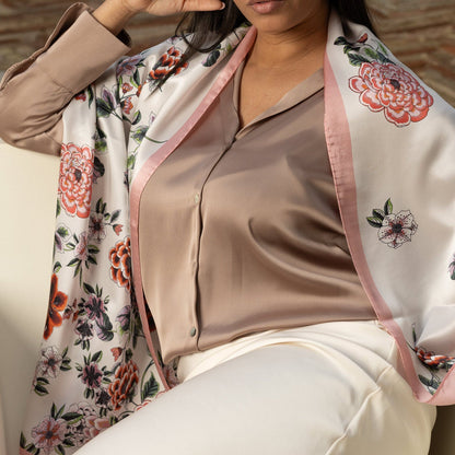 Bella - Silk Scarf Shawl - Rose - My Men's Shop