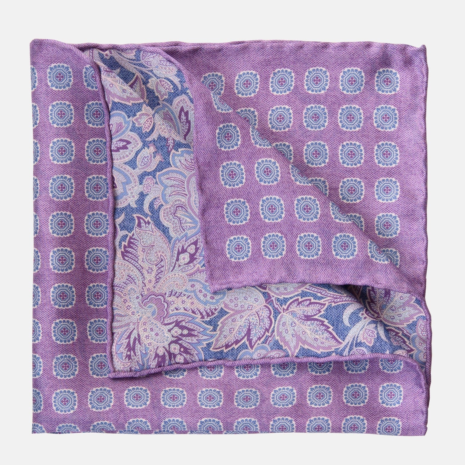 Assisi - Double Sided Silk Pocket Square - Lavender - My Men's Shop