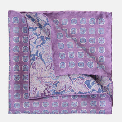 Assisi - Double Sided Silk Pocket Square - Lavender - My Men's Shop