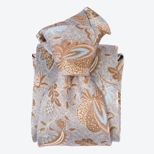 Medici - Printed Silk Tie - Dusty Blue - My Men's Shop