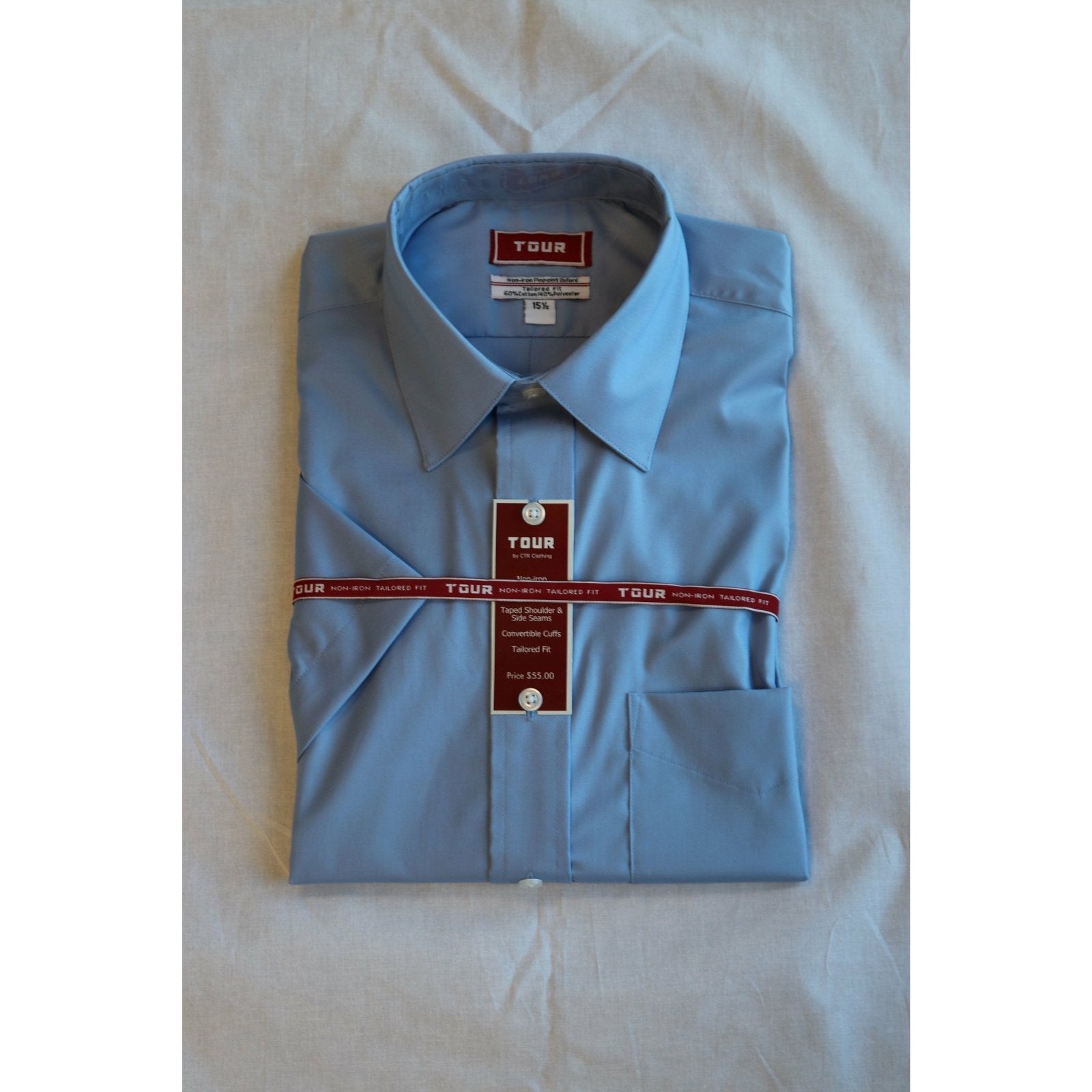 Light Blue Tour/Athletic Fit Dress Shirt - My Men's Shop