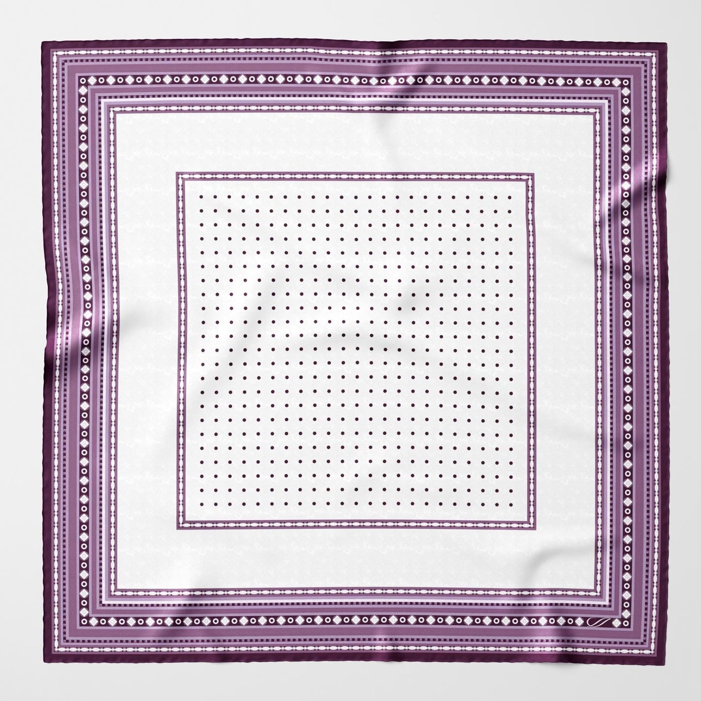 Verona - Silk Neckerchief - White & Lilac - My Men's Shop