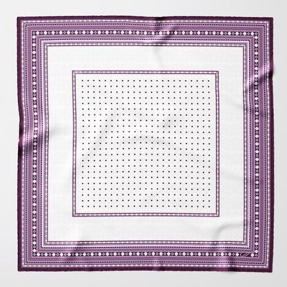 Verona - Silk Neckerchief - White & Lilac - My Men's Shop